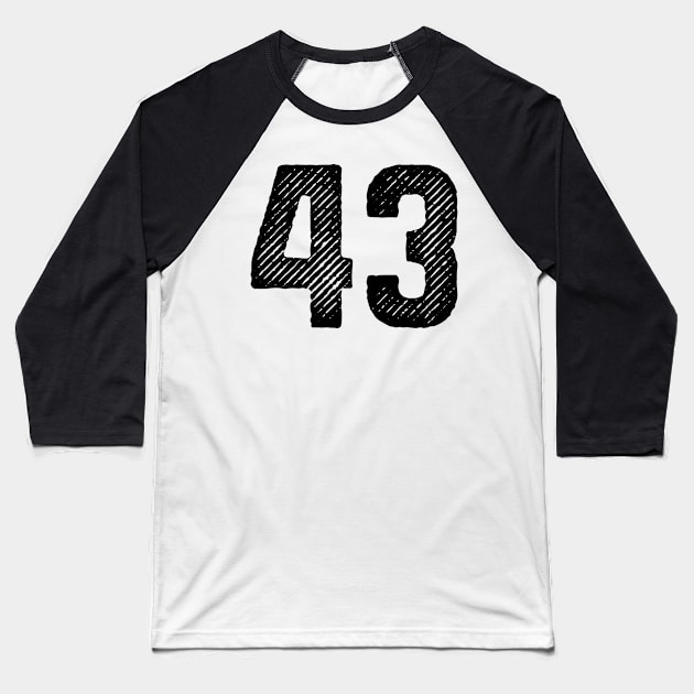 Rough Number 43 Baseball T-Shirt by colorsplash